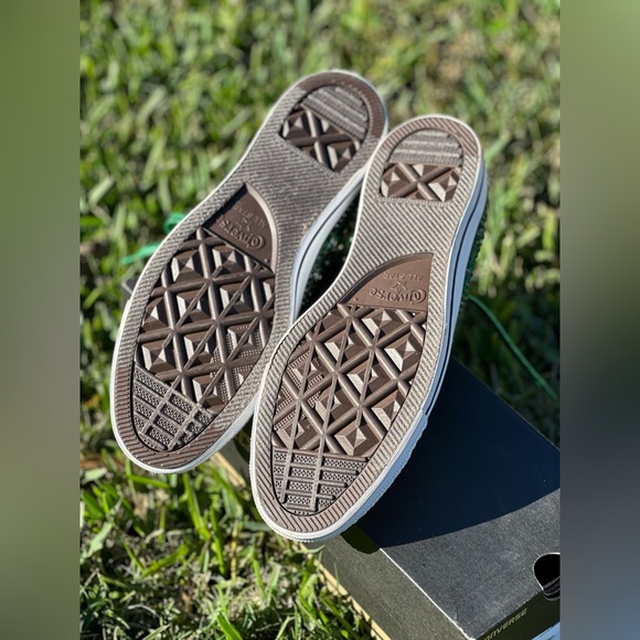 Custom Rhinestoned Converse Chuck Taylor All-Star Green and Silver Sneakers - Picture 4 of 4